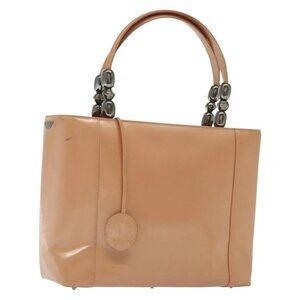 Christian Dior Maris Pearl Hand Bag Enamel Pink Auth ti3359